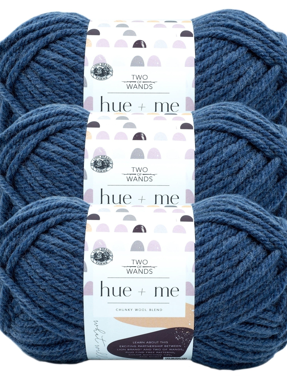 Lion Brand Hue + Me Two of Wands Magic Hour Yarn Lot of 3 Bulky Wool Blend